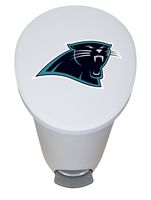 The Furniture Cove New 2.6 Gallon White Plastic Step Trash Can Waste Basket Featuring the Choice of Your Favorite Football Team Logo - FREE Trash Liner Included (Panthers)
