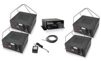 Atlas Sound M1000 8 Inch Sound Masking Speaker Bundle with Atlas Sound AM1200 Low Profile Masking System and Installation Wire - Sound Masking System (6 Items) (Black)