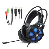 Ceppekyy COOL2000 Cool 2000 Gaming Headset Surround Sound Over-Ear Headphones with LED Light&Soft Memory Earmuffs