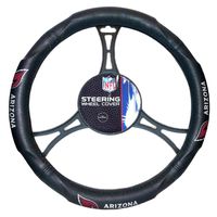 Officially Licensed NFL Arizona Cardinals Steering Wheel Cover, 14.5" - 15.5", Black