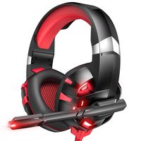 RUNMUS Gaming Headset Xbox One Headset with 7.1 Surround Sound Stereo, PS4 Headset with Noise Canceling Mic & LED Light, Compatible with PC, PS4, Xbox One Controller(Adapter Not Included)