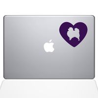 The Decal Guru Heart Pomeranian Decal Vinyl Sticker, 13" MacBook Air, Lavender (1603-MAC-13A-LAV)