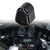 KATUR CNC Ignition Switch Cover Motorcycle CNC Accessory Edge Cut Deep Cut Billet Aluminum Compatible for Harley Touring Street Road Glide 2007-2013(Black)