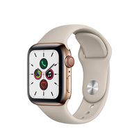 Apple Watch Series 5 (GPS + Cellular, 40mm) - Gold Stainless Steel Case with Stone Sport Band