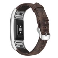 SKYLET Compatible with Fitbit Charge 2 Leather Bands, Retro Genuine Leather Classic Replacement Wristband Compatible with Fitbit Charge 2 with Metal Connector Men Women Small Large (No Tracker)