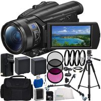 Sony FDR-AX700 4K Camcorder 12PC Accessory Bundle - Includes 2X Replacement Batteries + AC/DC Rapid Home & Travel Charger + More