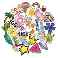 Vsco Girls Stickers for Water Bottles Big 30-Pack Waterproof Cute Aesthetic Trendy Stickers for Teens Kids Girls and Boys, Perfect for Laptop Notebook Tablet Phone Car Travel Extra Durable 100% Vinyl