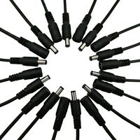 IKSACE Black Male and Female DC Power Connectors for LED Lights TV Surveillance Camera Video System(2.1mm x 5.5 mm) 10 Pairs