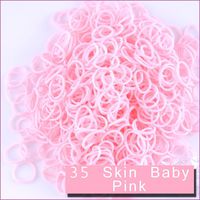Kirinstores (TM) 600 PCS 24 Clips Bands Refills for Loom Rainbow Bracelet Dress Making (35 Skin Baby Pink)