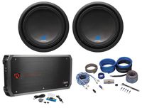 (2) ALPINE S-W12D4 12" 1800 Watt Car Audio Subwoofers+Mono Amplifier+Amp Kit