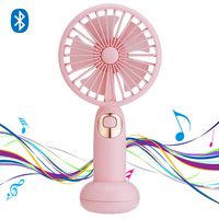Mini Handheld Fan - USB Rechargeable Personal Portable Electric Fan Adjustable 3 Speeds with Music Function for Home Office Outdoor Traveling Camping Hiking (Pink)