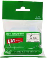 LM Tapes - 3/8" (9mm) Black on White Compatible M Tape for Brother Home & Hobby, Home and Hobby Label Maker