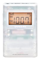 Sangean DT-160CLP FM-Stereo/AM Pocket Radio with Protective Pouch & Belt Clip (Clear)