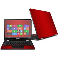 MightySkins Skin Compatible with Samsung Chromebook Pro 12.3" - Red Carbon Fiber | Protective, Durable, and Unique Vinyl Decal wrap Cover | Easy to Apply, Remove, and Change Styles | Made in The USA