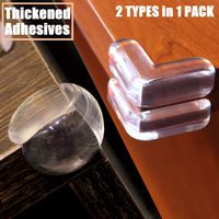 Safety Corner Protectors with Thickened Adhesive (16 L-Shaped+ 8 Ball-Shaped) Baby Proofing Corner Guards Prevent Child Head Injuries Desk and Furniture Corner Covers for Kids