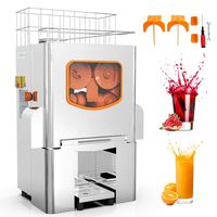Commercial Orange Juicer Electric Orange Juice Squeezer Automatic Citrus Juice Machine Lemonade Making Machine, Heavy Duty Stainless Steel Cover, 120 Watts