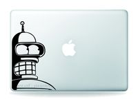 Cjeremy200 Apple MacBook Pro Air Decal Sticker, Black Vinyl Skin - Bender Futurama