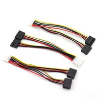 E-outstanding 3pcs IDE 4P to Dual SATA 15 Pin Power Splitter Line PC Power Conversion Line Hard Disk Drive Power Supply Extension Cable Adapter