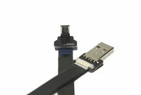 FFC Micro USB FPV Flat Slim Thin Ribbon FPC Cable Micro USB 90 Degree Angled up to Standard USB A for sync and Charging Black (30CM)