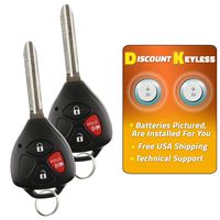 Discount Keyless Replacement Uncut Car Remote Fob Ignition Key For Toyota Rav4 Scion xB HYQ12BBY (2 Pack)