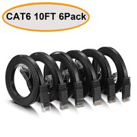 Cat 6 Ethernet Cable - Flat Internet Network Cable - Cat6 Ethernet Patch Cable Short - Cat 6 Computer LAN Cable with Snagless RJ45 Connectors