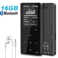 MP3 Music Player with Bluetooth, ASINNO 16GB Digital Lossless MP3/MP4 Audio Player with Voice Recorder/FM Radio/Media Player/E-Book Reader/Photo Viewer, Support up to 128GB-Black