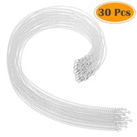 Selizo 30 Pack Necklace Chain Silver Plated Necklace Chains Bulk Cable Chain Charms for Jewelry Making, 1.2 mm (18 Inches)