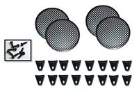 FOUR 12" INCH WAFFLE SPEAKER SUB WOOFER GRILLS WITH CLIPS AND SCREWS DJ-CAR-HOME