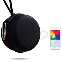 Neodot Echo Dot Case, Upgraded Mesh Compartment Portable Carrying Travel Bag Protective Hard Case Cover for Echo Dot (2nd Generation) with Carabiner (Fits USB Cable and Wall Charger)