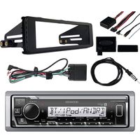 Kenwood Marine Digital Media Bluetooth Receiver, Enrock Radio Dash Kit ('98-'13 Harley Davidson, HD Touring), Axxess Steering Wheel Control Interface, Radio Antenna