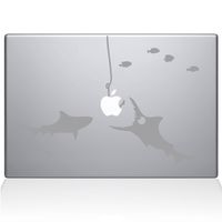 The Decal Guru Shark Party Under The Sea MacBook Decal Vinyl Sticker - 13" MacBook Air - Silver (0192-MAC-13A-S)