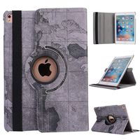 iPad Mini 2 Case Cover, YiMiky PU Leather Protective Case iPad Mini 3 Cover 360 Degrees Rotating Stand Vintage Map Pattern Folio Case Bumper Cover for 7.9 Inch iPad Mini 1/2/3 - Gray