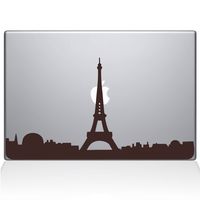 The Decal Guru 2070-MAC-11A-BRO Paris City Skyline Decal Vinyl Sticker, Brown, 11" MacBook Air