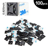 XHF Cable Zip Tie Mounts Self Adhesive Wire Cable Clips Organizer Holders Black 0.82 inch (21mm x 21mm) HS-101