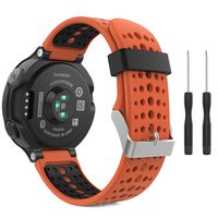 MoKo Garmin Forerunner 235 Watch Band, Soft Silicone Replacement Watch Band for Garmin Forerunner 235/235 Lite / 220/230 / 620/630 / 735XT - Orange & Black