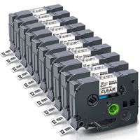 Unismar Compatible Label Tape Replacement for Brother P-Touch TZe-131 TZ131 TZe131 Cube for PT-D200 PT-D210 PT-D600 PT-D400 PT-H100 PT-H110 PT-1280 Label Maker, 1/2inx 26.2ft, Black on Clear, 10-Pack