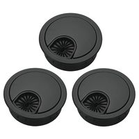Lheng 3Pcs Black 50mm/1.64inch Desk Grommet Wire Organizer Cable Hole Cover Plug Cap Insert for Cable Cord Wire Orangizer Computer