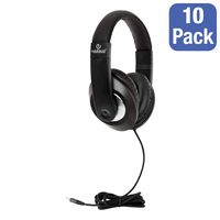School Testing Stereo Headphone - 3.5mm (1/8") Standard TRSS Plug - Pack of 10