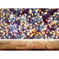 Showyou 7X 5ft/2.1x1.5m Gold Purple Shining Spot & Wooden Floor Vinyl Photography Background for Photography Studio Props