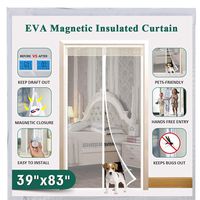 Insulated Magnetic Door Curtain, IKSTAR EVA Thermal Door Cover Fit Door Size 39" x 83", for Exterior/Interior/Kitchen Doors with Draft Stopper, Hands Free Closure and Pets/Kids Walk Through Free