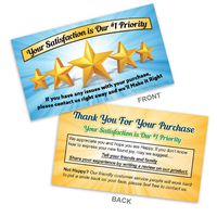 Thank You for Your Purchase - Feedback Request Cards for online sellers - Box of 100
