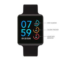 iTouch Air Special Edition Digital Smartwatch and Pedometer - Solid Silicone Strap (Black (41mm))
