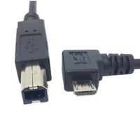 JSER Left Angled 90 Degree Micro USB OTG to Standard B Type Printer Scanner Hard Disk Cable 60cm