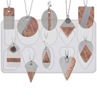 FUNSHOWCASE Geometry Pendant Jewelry Casting Epoxy Silicone Mold with Holes for Concrete Plaster Polymer Clay, 10-Cavity
