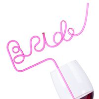 Bride Straw for Bachelorette Party - Big Pink Sipping Straw for Bachelorette, Bridal, Hen, Bride to Be Party and Girls Night Out - Best Bachelorette Party Decoration - Bridal Party Supplies