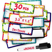 Dry Erase Magnetic Labels and Stickers - Blank Write on Magnets - Peel and Stick Magnetic Sheets use as Whiteboard Magnets, Writable Magnetic Tape, Magnetic Accents, Name Tag and Shelf Magnetic Labels