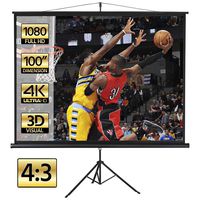 Gotobuy 100 inch Tripod Portable Projector Projection 4:3 Screen Foldable Stand