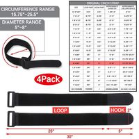 Nylon Cable Straps and Cable Ties, Multipurpose Strong Gripping, Durable Cable Tie Down Straps, Multifunctional Securing Straps, Fastening hook and loop Cinch straps 2"x 30"-(4Pack/Black)