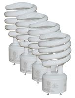 SleekLighting Gu24 23Watt UL Listed Light Bulb Two Prong Twist 2 Pin -T2 Spiral CFL 5000K 1600lm - Day Light - 4pack