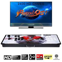 【2400 Games in 1】 Arcade Game Console Ultra Slim Metal Double Stick 2400 Classic Arcade Game Machine 2 Players Pandoras Box 6S 1280X720 Full HD Video Game Console for Computer & Projector & TV
